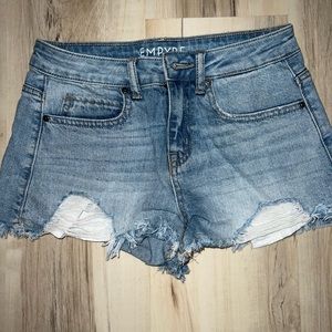 Distressed jean booty shorts